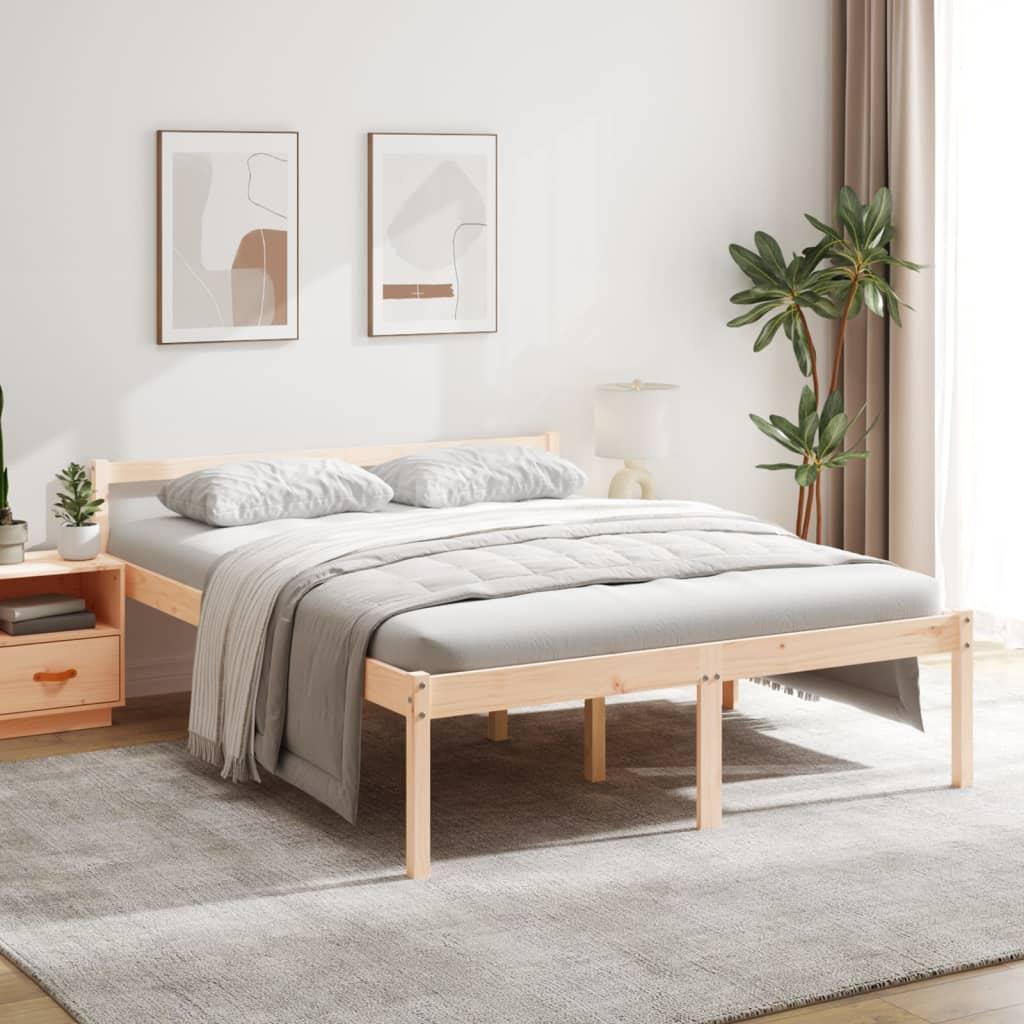 Seniorseng 160x200 cm massivt fyrretræ