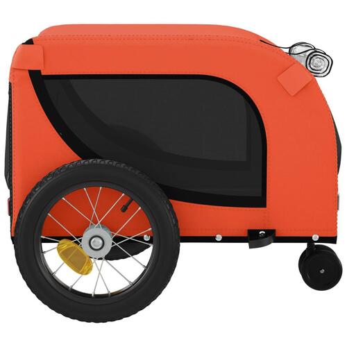 Hundetrailer til cykel oxfordstof og jern orange og sort