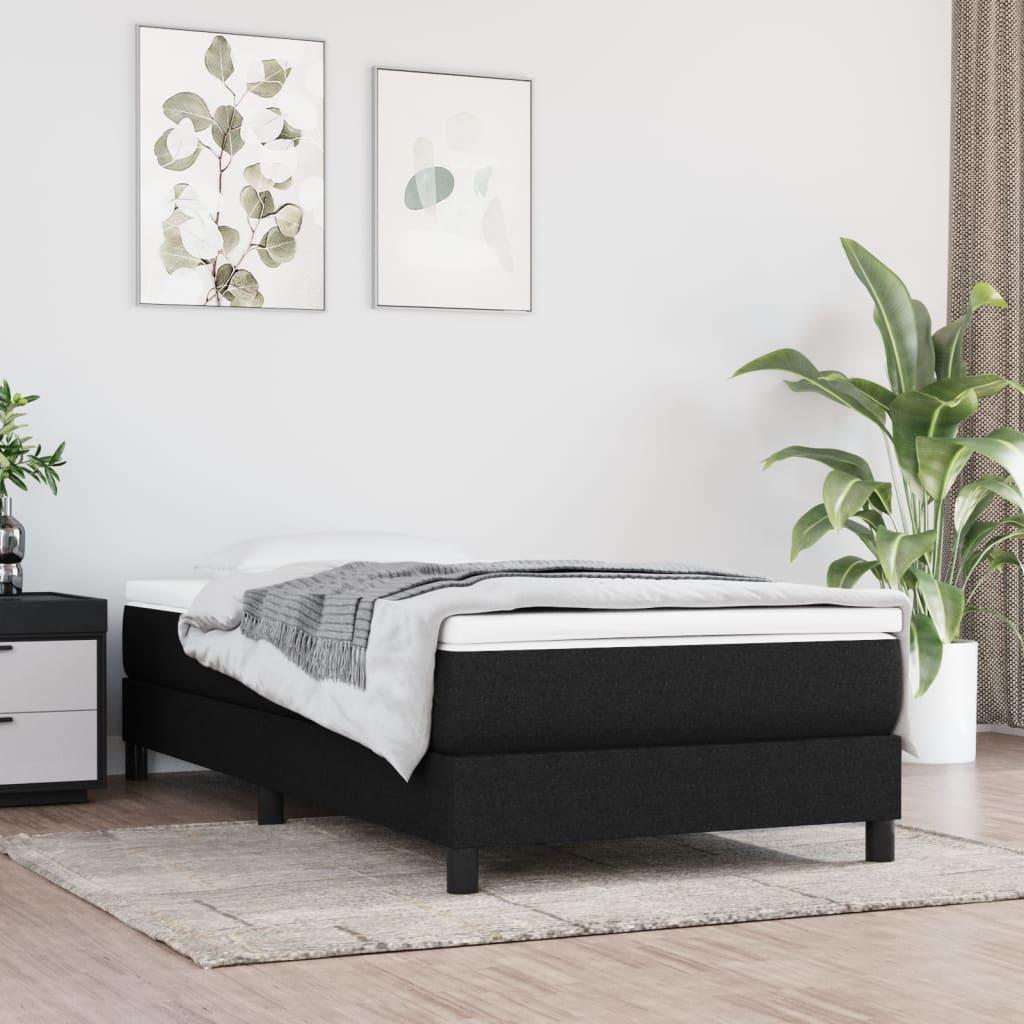 Springmadras med pocketfjedre 80x200x20 cm stof sort