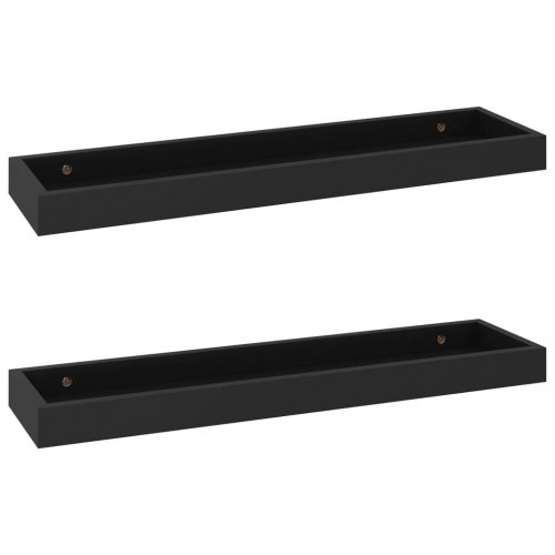 Svævehylder 2 stk. 60x15x4 cm MDF sort