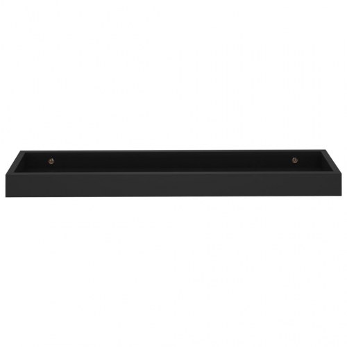 Svævehylder 2 stk. 60x15x4 cm MDF sort