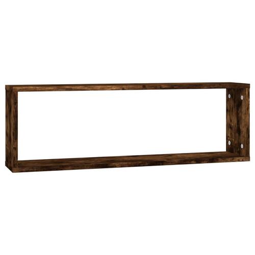 Væghylder 4 stk. 80x15x26,5 cm konstrueret træ røget egetræ
