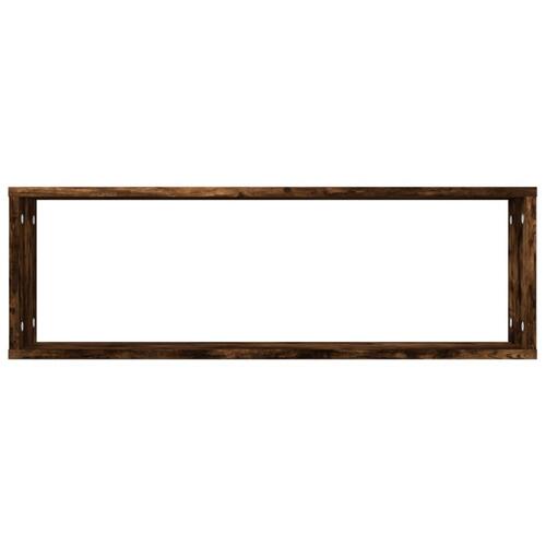 Væghylder 4 stk. 80x15x26,5 cm konstrueret træ røget egetræ