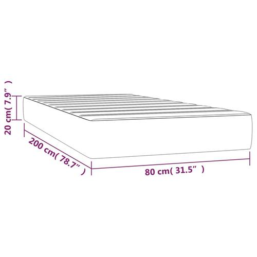 Springmadras med pocketfjedre 80x200x20 cm stof sort