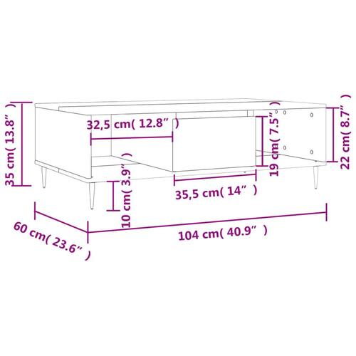 Sofabord 104x60x35 cm konstrueret træ sort