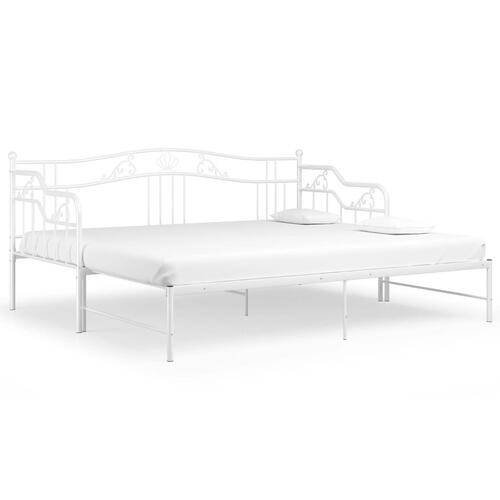 Sengestel til udtræksseng 90x200 cm metal hvid