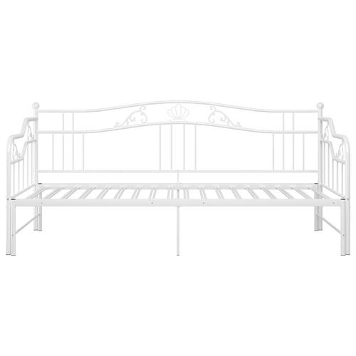 Sengestel til udtræksseng 90x200 cm metal hvid