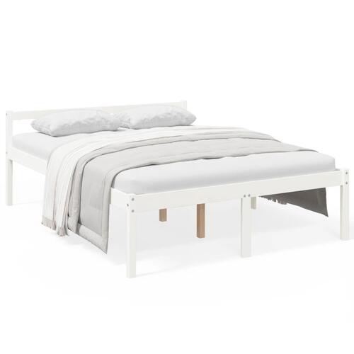 Seniorseng 160x200 cm massivt fyrretræ hvid