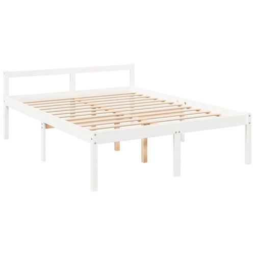 Seniorseng 160x200 cm massivt fyrretræ hvid