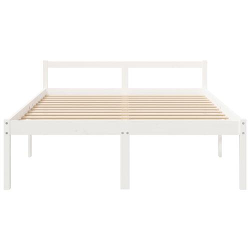 Seniorseng 160x200 cm massivt fyrretræ hvid