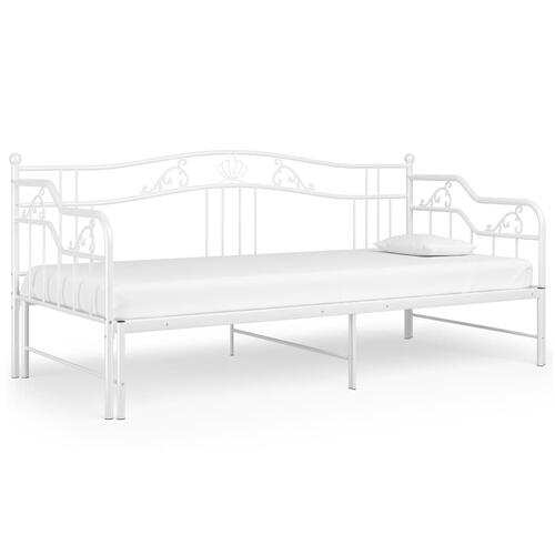Sengestel til udtræksseng 90x200 cm metal hvid