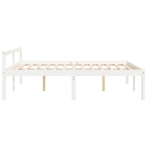 Seniorseng 160x200 cm massivt fyrretræ hvid