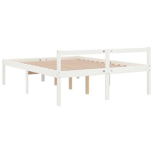 Seniorseng 160x200 cm massivt fyrretræ hvid