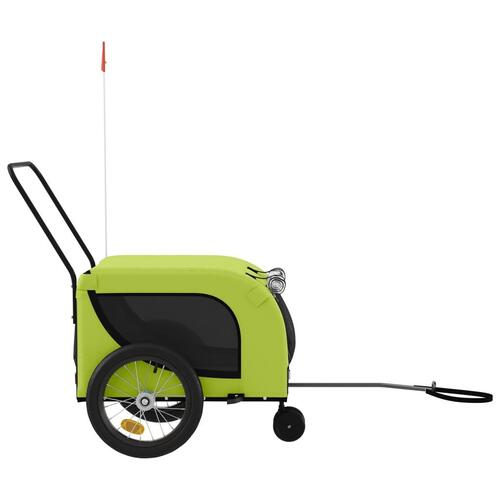 Hundetrailer til cykel oxfordstof og jern grøn og sort