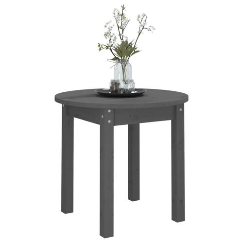 Sofabord Ø 45x40 cm massivt fyrretræ grå
