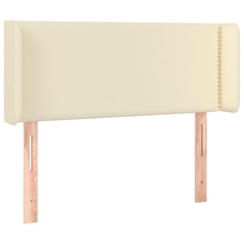 Sengegavl med LED-lys 103x16x78/88 cm kunstlæder cremefarvet
