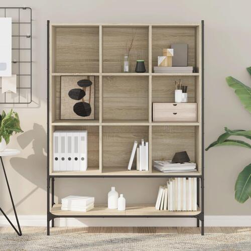 Bogreol 102x30x141,5 cm konstrueret træ sonoma-eg