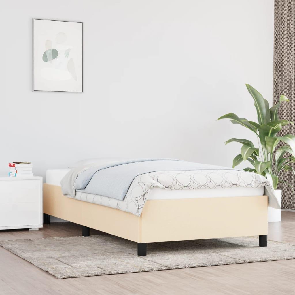 Sengeramme uden madras 80x200 cm stof cremefarvet billede