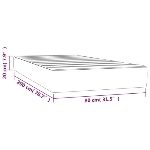 Springmadras med pocketfjedre 80x200x20 cm stof cremefarvet