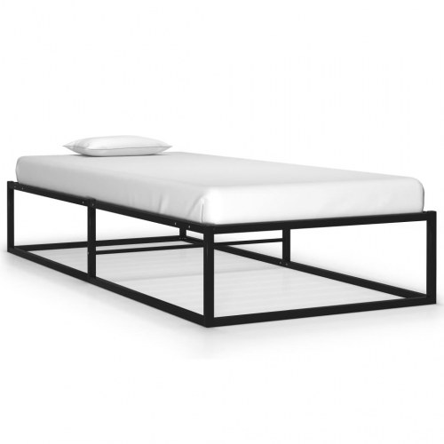 Sengestel i metal 100x200 cm - sort enkeltseng med lamelbund