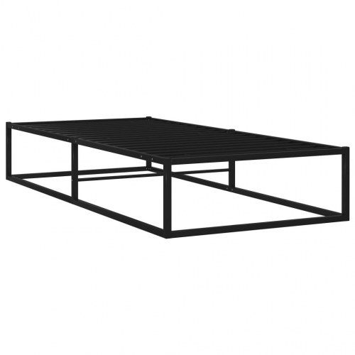 Sengestel i metal 100x200 cm - sort enkeltseng med lamelbund