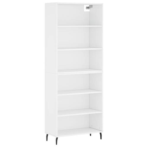 Reol 69,5x32,5x180 cm konstrueret træ hvid