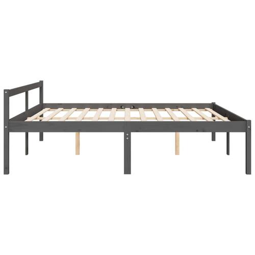 Seniorseng 180x200 cm super kingsize massivt fyrretræ grå