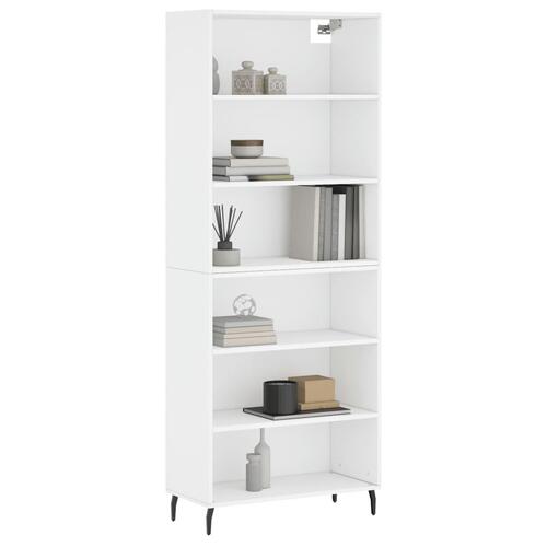 Reol 69,5x32,5x180 cm konstrueret træ hvid