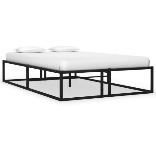 Sengestel i metal 120×200 cm - sort, lamelbund inkluderet