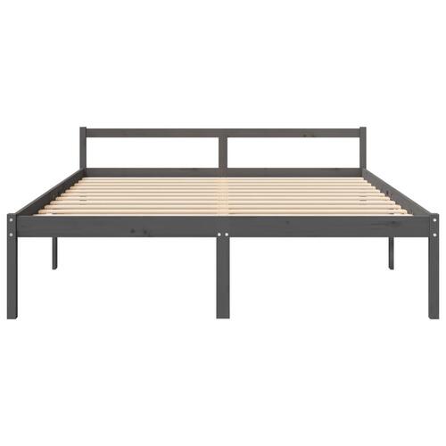 Seniorseng 200x200 cm massivt fyrretræ grå