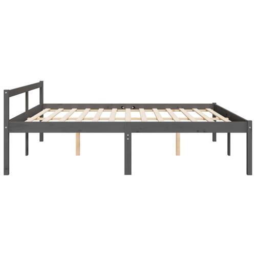 Seniorseng 200x200 cm massivt fyrretræ grå