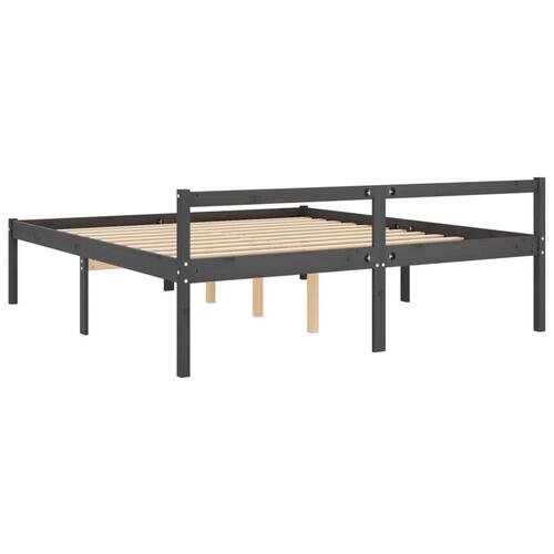 Seniorseng 200x200 cm massivt fyrretræ grå