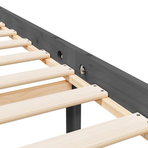 Seniorseng 200x200 cm massivt fyrretræ grå