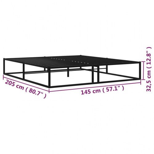 Sengestel i metal 140 x 200 cm - sort sengeramme med lamelbund