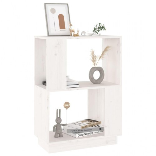 Bogreol/rumdeler 51x25x70 cm massivt fyrretræ hvid