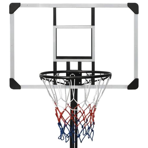 Basketballstativ med plade 235-305 cm polycarbonat transparent