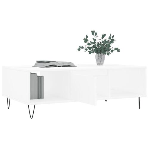 Sofabord 104x60x35 cm konstrueret træ hvid