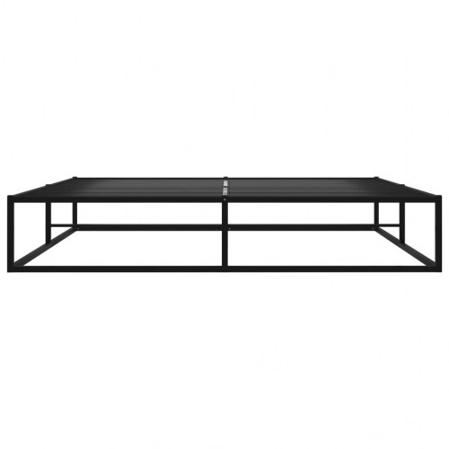 Sengestel 200 x 200 cm i sort metal - sengeramme med lamelbund