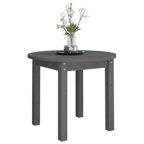 Sofabord Ø 55x45 cm massivt fyrretræ grå