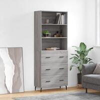 Højskab 69,5x34x180 cm konstrueret træ grå sonoma-eg