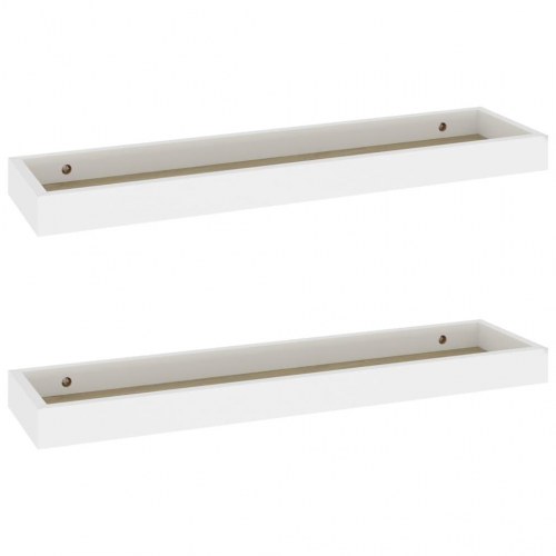 Svævehylder 2 stk. 60x15x4 cm MDF egetræsfarvet og hvid