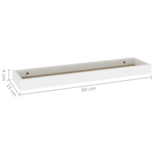 Svævehylder 2 stk. 60x15x4 cm MDF egetræsfarvet og hvid