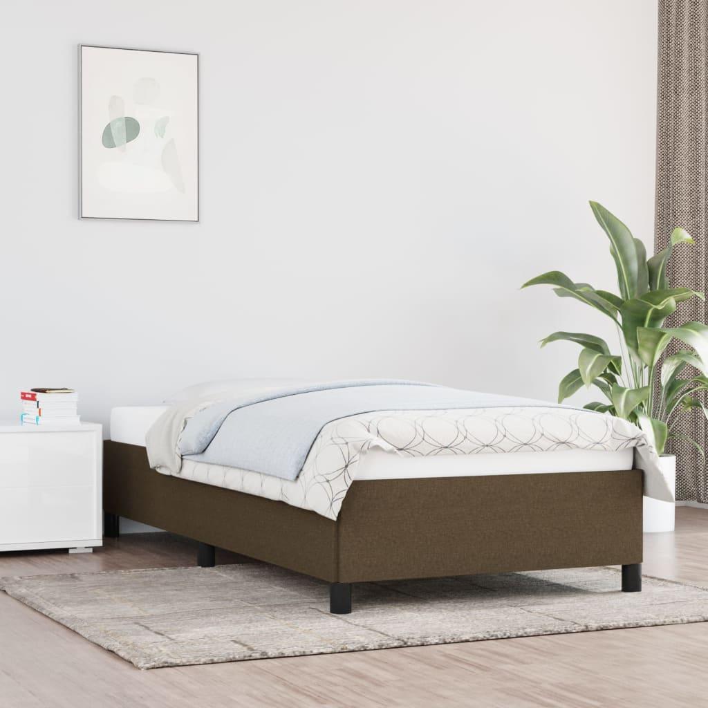 Sengeramme uden madras Mørkebrun 90x190 cm Stof