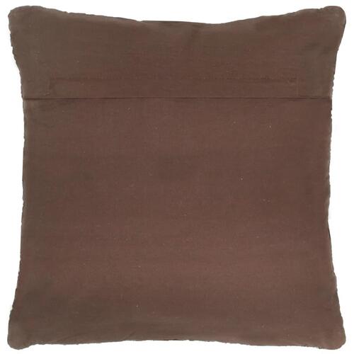 Puder 2 stk. chindi brun 45 x 45 cm læder og bomuld