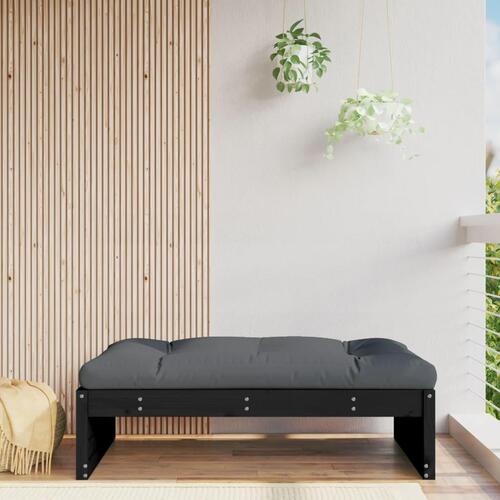 Udendørs fodskammel 120x80 cm massivt fyrretræ sort