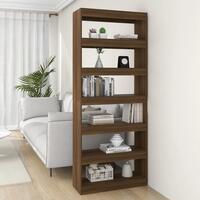 Bogreol/rumdeler 80x30x198 cm konstrueret træ brun eg