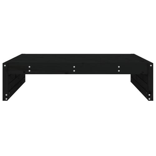 Udendørs fodskammel 120x80 cm massivt fyrretræ sort