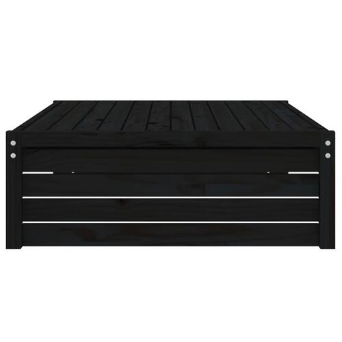 Udendørs fodskammel 120x80 cm massivt fyrretræ sort