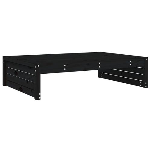 Udendørs fodskammel 120x80 cm massivt fyrretræ sort