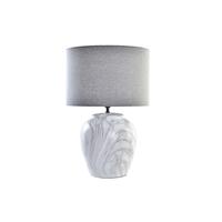 Bordlampe Lærred Keramik Grå Hvid (38 x 38 x 58 cm)